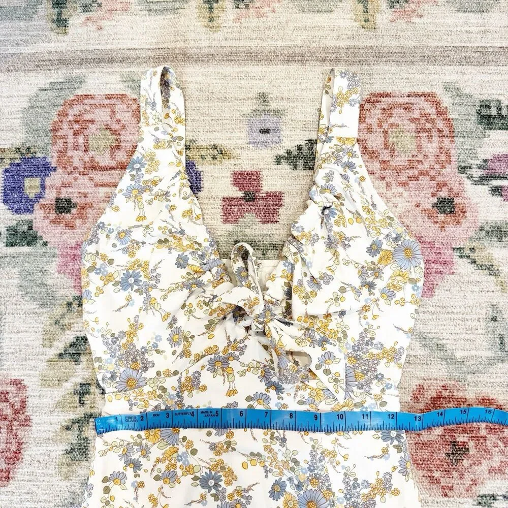 Abercrombie & Fitch Cottagecore Floral Midi Dress XS Feminine Romantic Babydoll